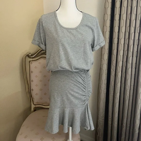 Veronica Beard Gray Ruched Dress